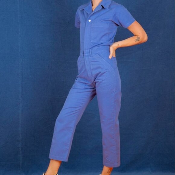 Big Bud Press Short Sleeve Jumpsuit in Cornflower Blue – S - Picture 2 of 9